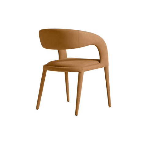 Hugo Genuine Leather Dining Chair Tan