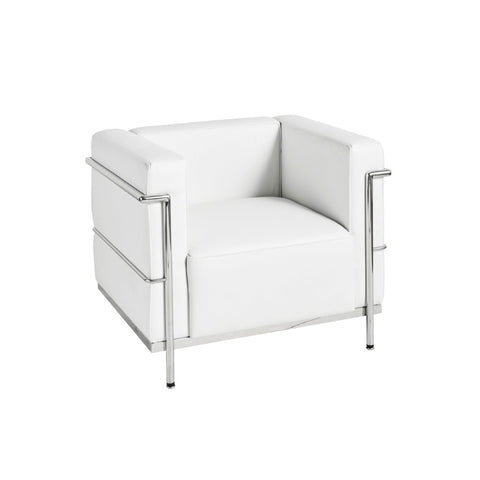 Le Corbusier LC3 Leather Chair Seater White Replica 02