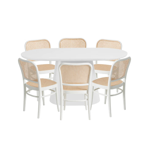 Lorenzo Dining Table & Hoffmann Dining Chairs – 7 Piece Dining Set - Glicks Furniture