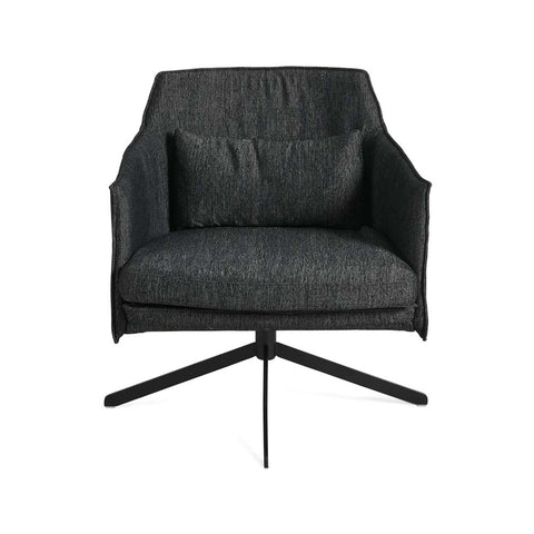 Luna Swivel Lounge Chair Charcoal Fabric