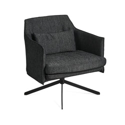 Luna Swivel Lounge Chair Charcoal Fabric
