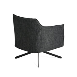 Luna Swivel Lounge Chair Charcoal Fabric