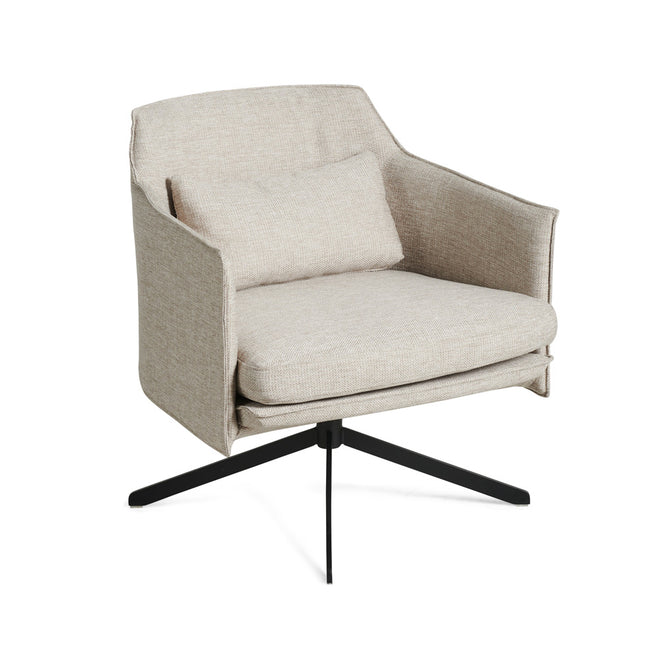 Luna Swivel Lounge Chair Taupe Fabric