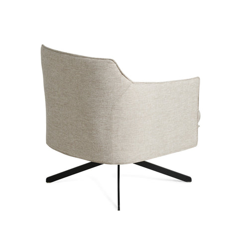 Luna Swivel Lounge Chair Taupe Fabric