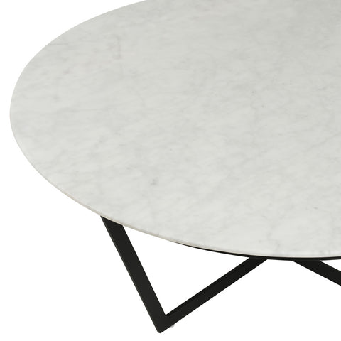 Mateo Marble Coffee Table Black Steel - Glicks Furniture