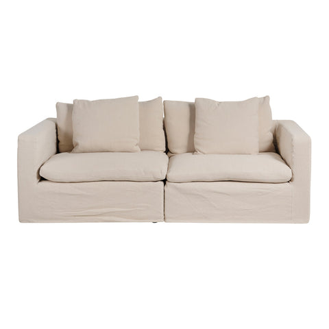 Milan Modular Beige Fabric Sofa 2 Seater