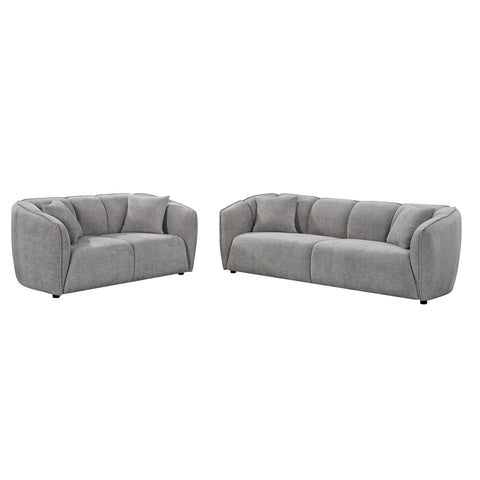 Milano 2+3 Seater Fabric Sofa Set Light Grey