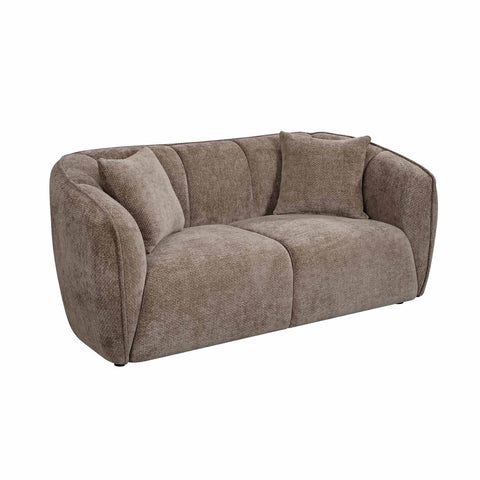Milano 2 Seater Fabric Sofa Brown