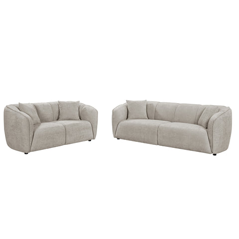 Milano 2+3 Seater Fabric Sofa Set Beige