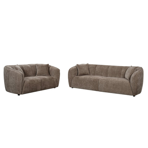 Milano 2+3 Seater Fabric Sofa Set Mocha