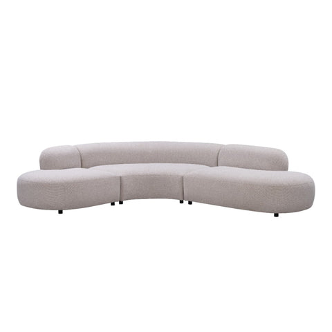 Montana Curved 3 Seater Sofa Beige Fabric