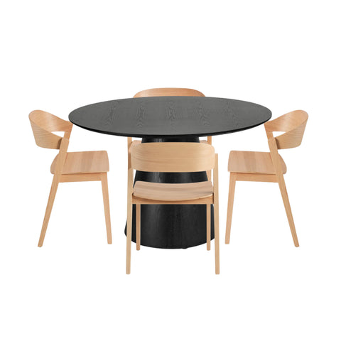 Moon Dining Table & Miriam Dining Chairs – 5 Piece Dining Set - Glicks Furniture