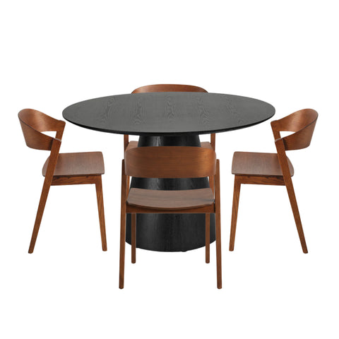 Moon Dining Table & Miriam Dining Chairs – 5 Piece Dining Set - Glicks Furniture