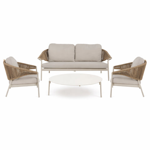 Mykonos Outdoor 4 Piece Lounge Set Ivory
