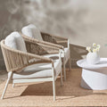 Mykonos Outdoor 3 Piece Lounge Set Ivory White - Glicks Furniture