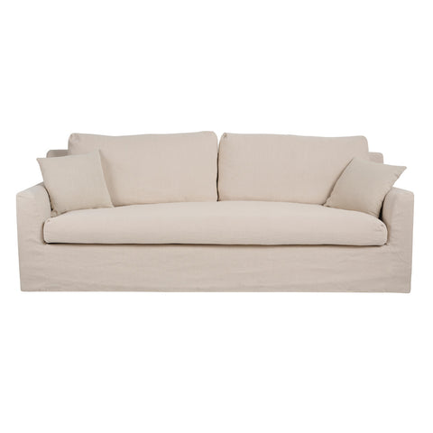 Naples 3.5 Seater Ivory Fabric Sofa - Glicks Furniture