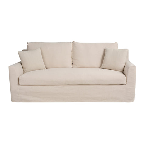 Naples 3 Seater Ivory Fabric Sofa