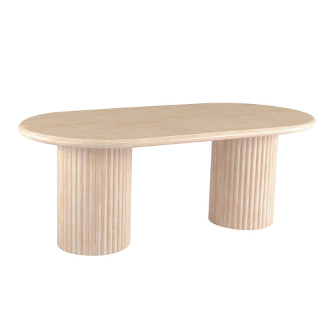 Noir Oval Dining Table Travertine-Look 220cm