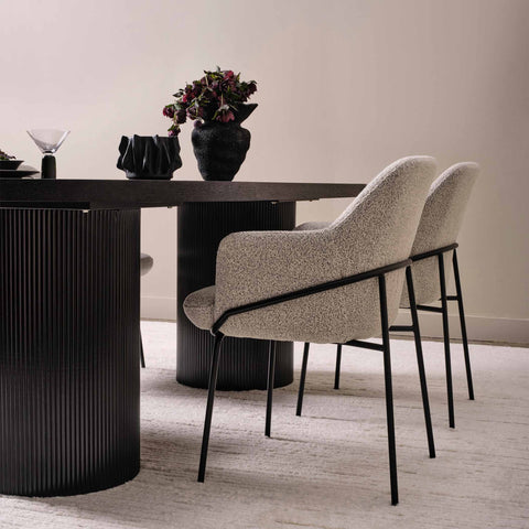 Noir Oval Dining Table Black 220cm