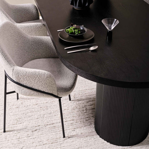 Noir Oval Dining Table Black 220cm