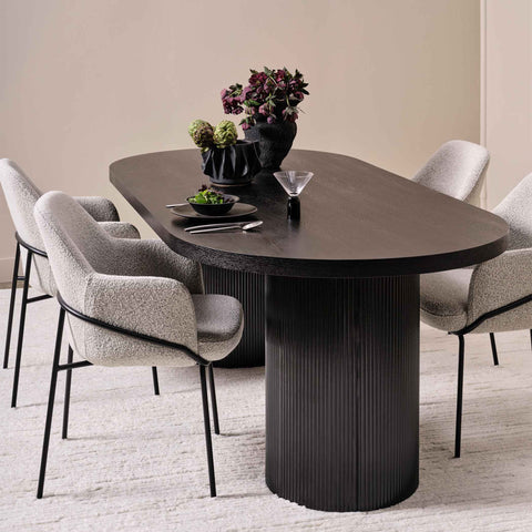 Noir Oval Dining Table Black 220cm