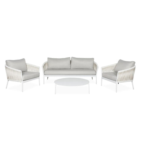 Noosa Outdoor 4 Piece Lounge Set White - Glicks Furniture