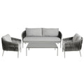 Noosa Outdoor 4 Piece Lounge Set Grey - Glicks Furniture