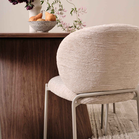 Nordic Fabric Dining Chair Beige - Glicks Furniture