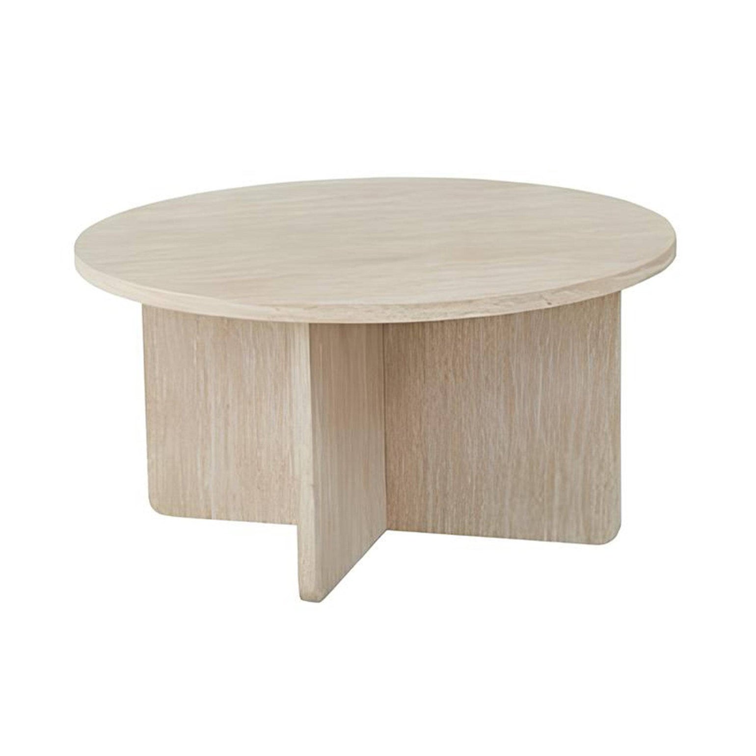 Roberto Round Coffee Table TravertineLook Glicks Furniture