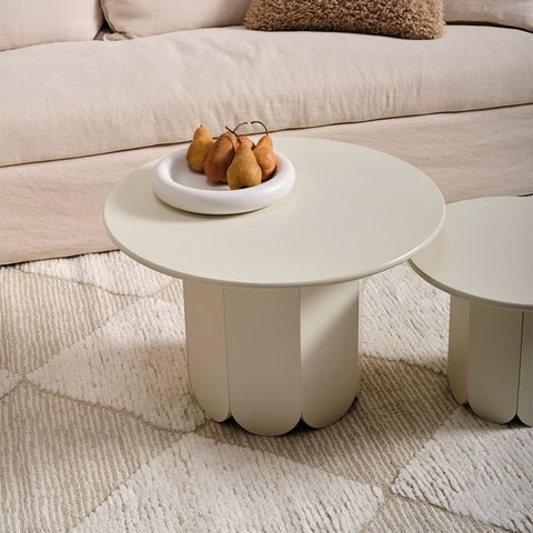 Ruby Round Side Table White 50cm