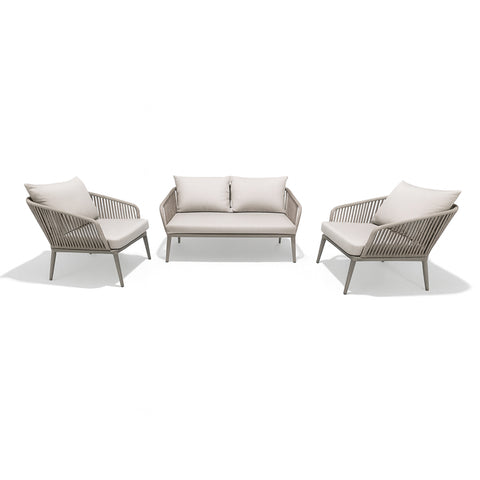 Santorini Outdoor 3 Piece Lounge Set Grey