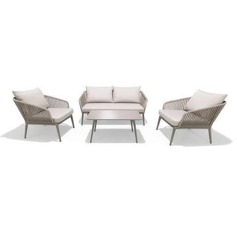 Santorini Outdoor 4 Piece Lounge Set Grey