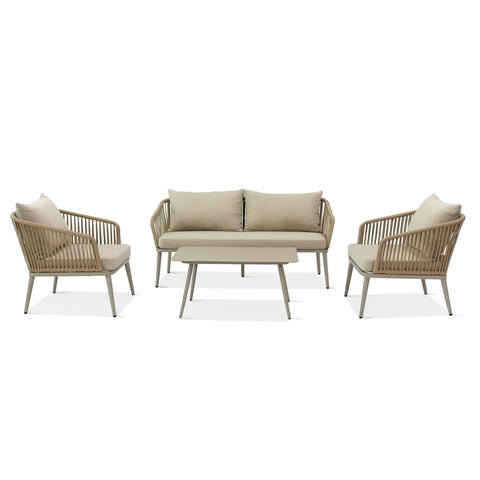 Santorini Outdoor 4 Piece Lounge Set Beige