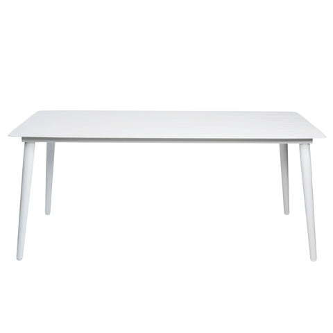 Sicily Outdoor Aluminium Rectangle Dining Table White 180cm