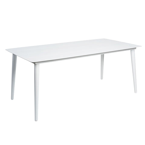 Sicily Outdoor Aluminium Rectangle Dining Table White 180cm