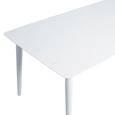 Sicily Outdoor Aluminium Rectangle Dining Table White 180cm