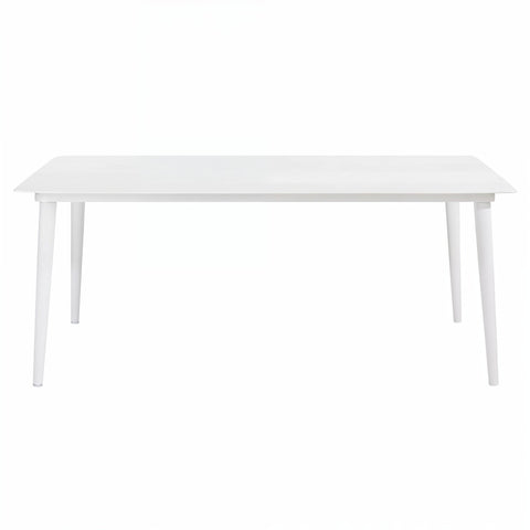 Sicily Outdoor Aluminium Rectangle Dining Table White 180cm