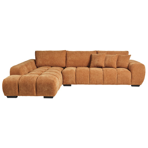 Sienna Fabric Chaise Lounge Terracotta