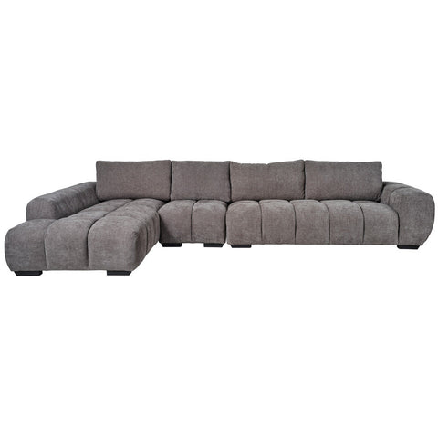 Sienna Fabric Grand Chaise Lounge Grey