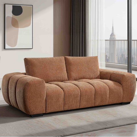 Sienna 3 Seater Fabric Sofa Terracotta