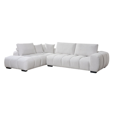 Sienna Fabric Chaise Lounge Cream LHF