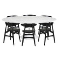 Tulip Oval Dining Table & Hans Wegner Dining Chairs – 7 Piece Dining Set - Glicks Furniture