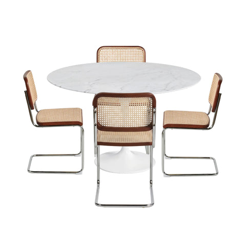 Tulip Dining Table & Cesca Dining Chairs – 5 Piece Dining Set - Glicks Furniture