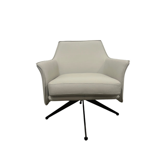 Stella Swivel Lounge Chair Mushroom Leather