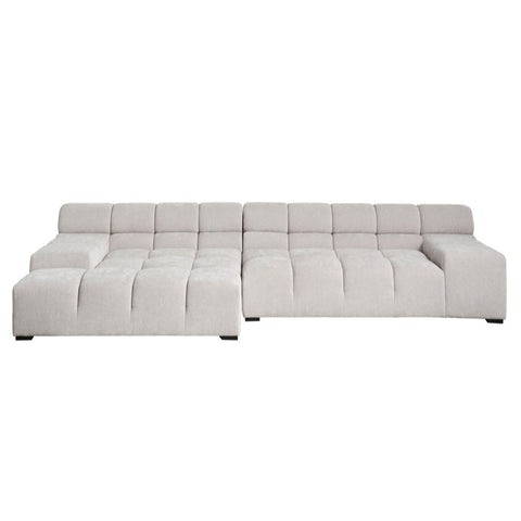 Amalfi Chaise Lounge LHF Pearl White Fabric Replica - Glicks Furniture