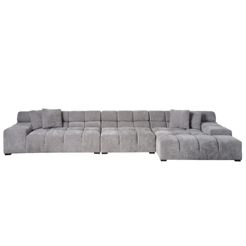 Amalfi Grand Chaise Lounge RHF Pebble Grey Fabric Replica