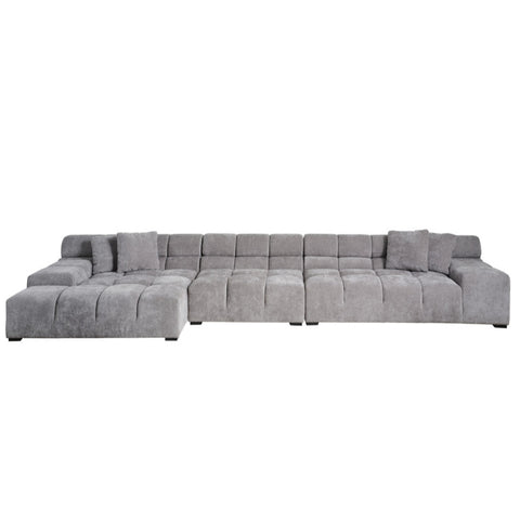 Amalfi Grand Chaise Lounge LHF Pebble Grey Fabric Replica