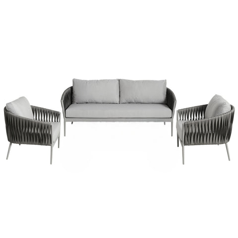 Noosa Outdoor 3 Piece Lounge Set Grey