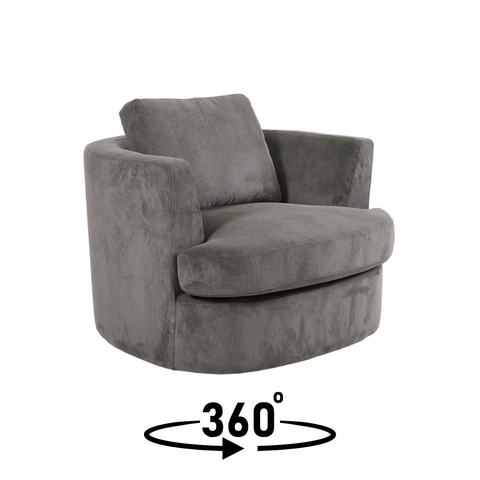 Adam Swivel Armchair Grey