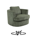 Adam Swivel Armchair Olive 360 Degree